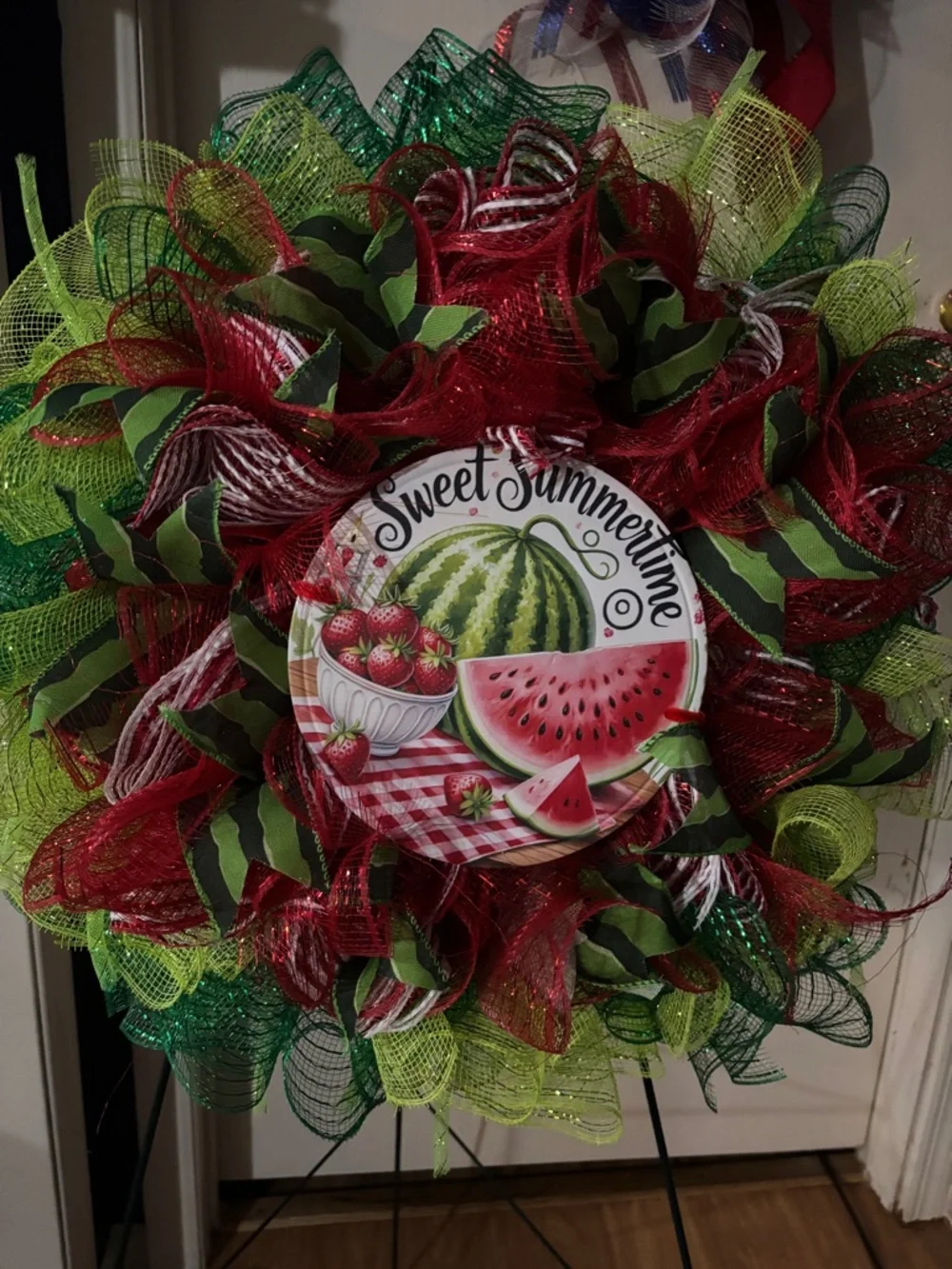 Sweet Summertime Watermelon Holiday Wreath - Red & Green